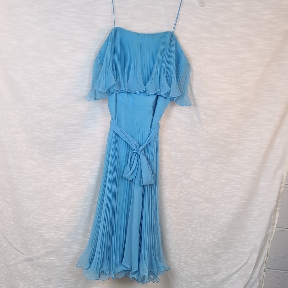 1960s Vintage Dress Miss Elliette Fluttery Chiffon Midi Cocktail Party Prom